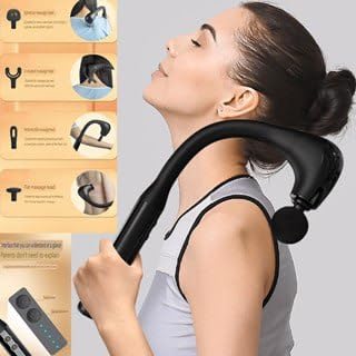 Massage Gun With Upgraded Extended Handle,Back Massager For Pain Relief Deep Tissue With LCD Screen, Massage Gun Deep Tissue With 4Massage Heads
