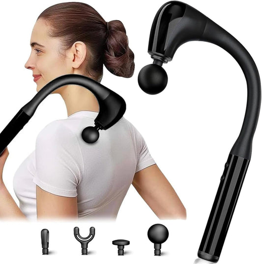 Massage Gun With Upgraded Extended Handle,Back Massager For Pain Relief Deep Tissue With LCD Screen, Massage Gun Deep Tissue With 4Massage Heads