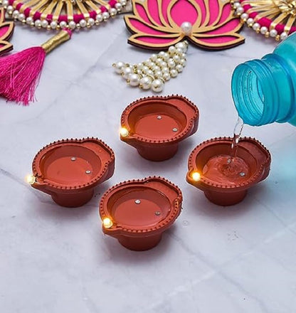 Water Sensor Diya, Artificial Flameless & Smokeless LED Diya Lights
