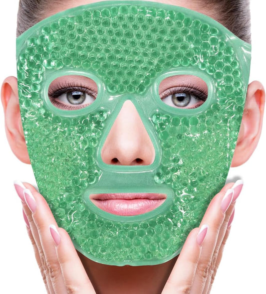 Ice Face Mask Cold Face Eye Mask, Ice Pack Reduce Face Puff, Dark Circles, Gel Beads Hot Heat Cold Compress Pack, Face SPA for Woman Sleeping, Pressure, Headaches, Skin Care | Multi Color