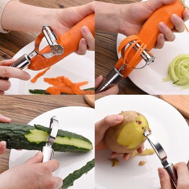 3-in-1 stainless steel peeler and corer set for kitchen