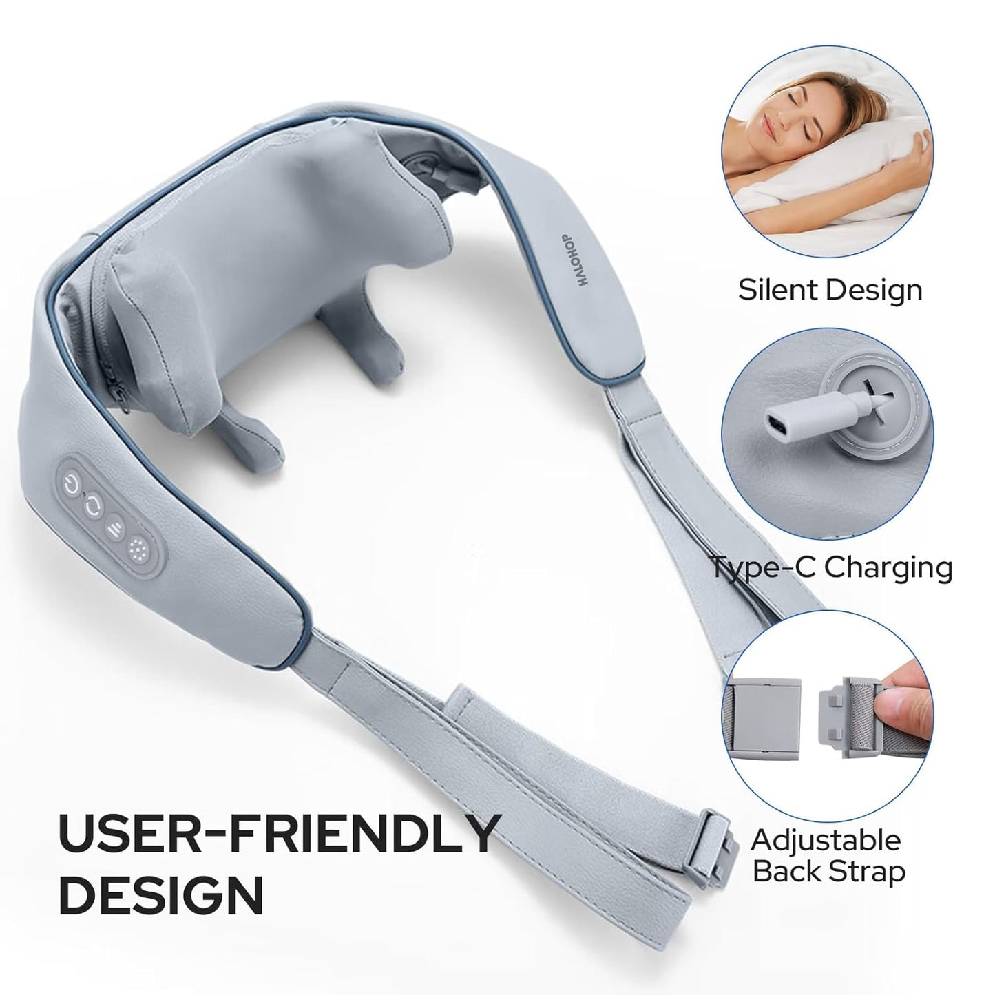 Neck and Back Massager Cordless Shiatsu Shoulder