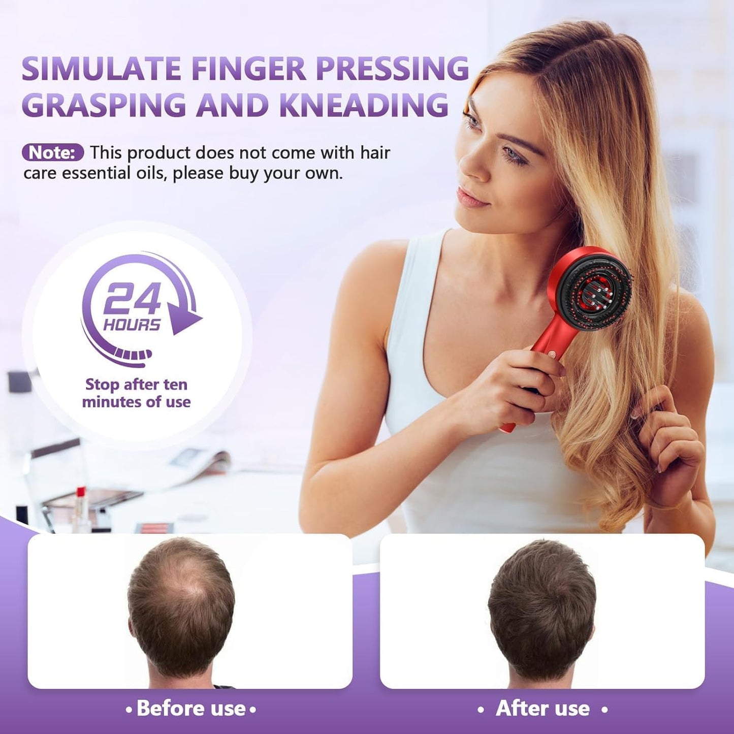 Scalp Massaging Brush with 3 In 1 Hair Oil Applicator