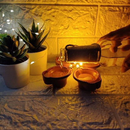 Water Sensor Diya, Artificial Flameless & Smokeless LED Diya Lights