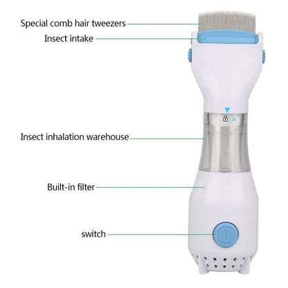 Head Lice Comb Eggs Remover Hair V-Comb Vacuums Machine for Unisex for Lice Removed
