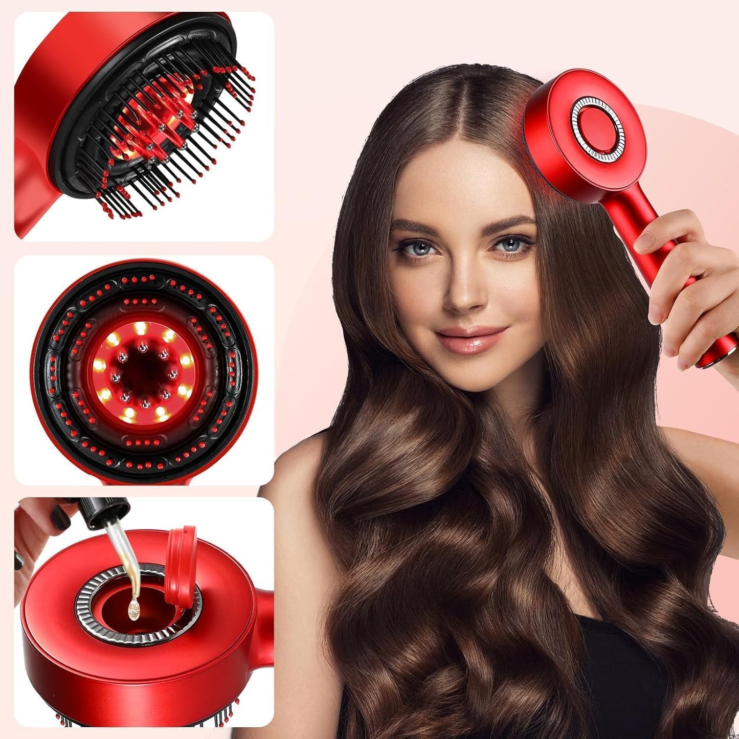 Scalp Massaging Brush with 3 In 1 Hair Oil Applicator