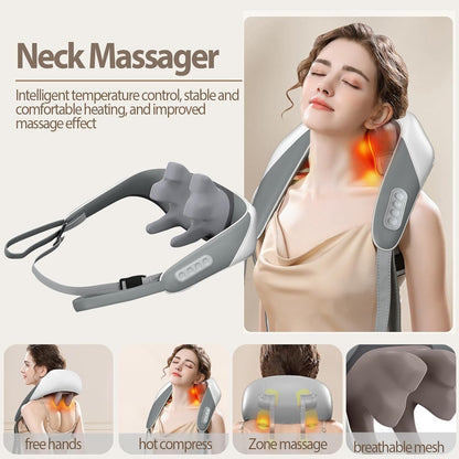 Neck and Back Massager Cordless Shiatsu Shoulder