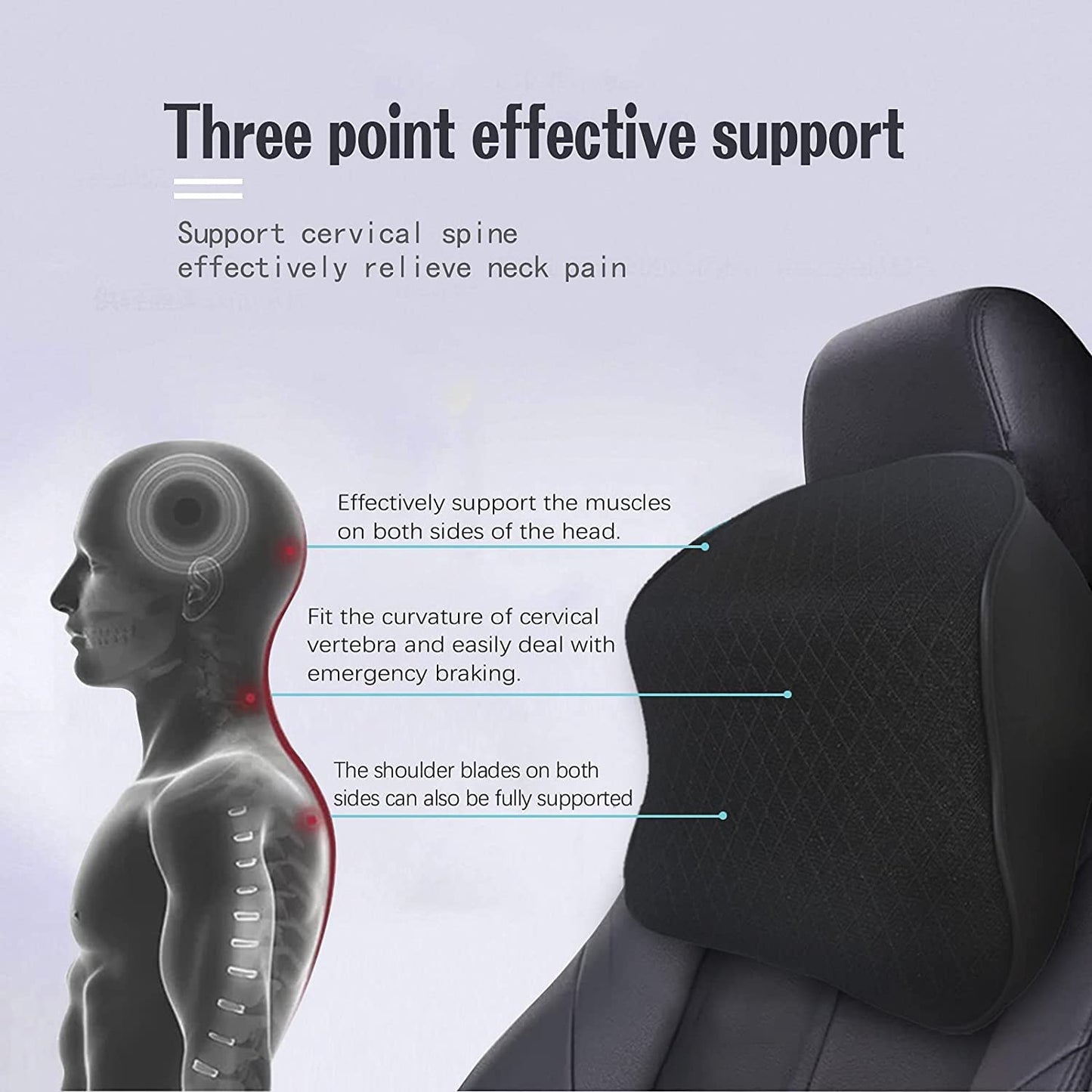 Memory Foam Car Neck Rest Pillow Seat Cushion Headrest
