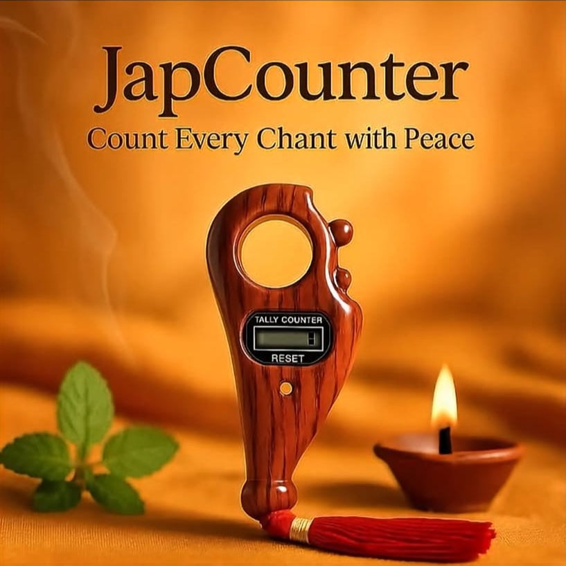 Digital Finger Tally Counter with Wood Finish – Prayer & Meditation Bead Counter